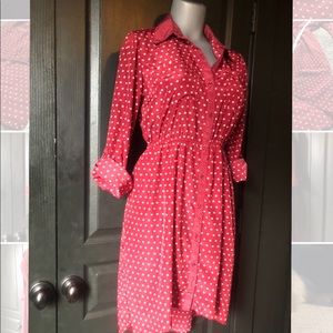 Red polkadot Hi-low key hole dress